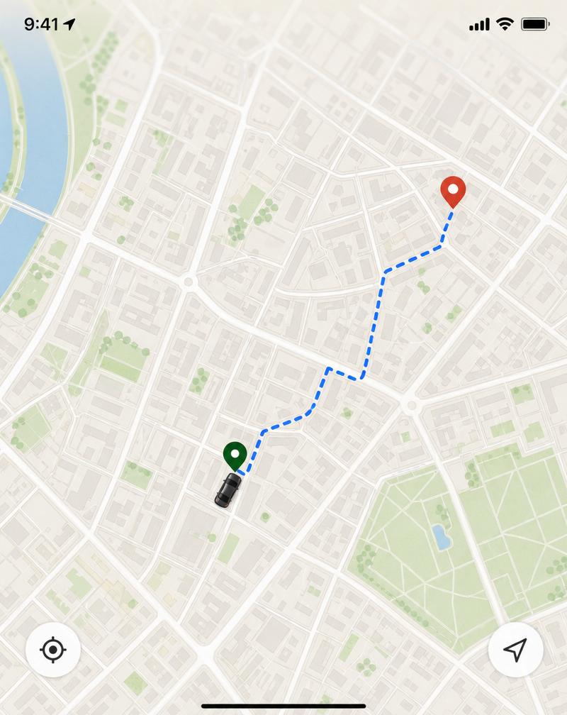 Live GPS tracking of a Valetly valet en route to a customer address